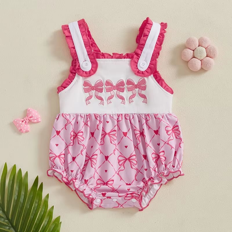 Embroidered Bow and Ruffle Bubble *PRE-ORDER*