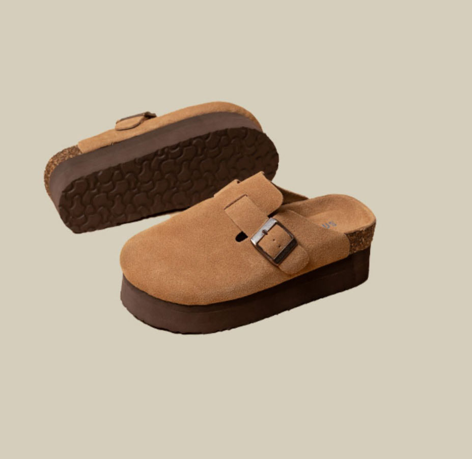 The Adaline Platform Suede Buckle Clogs *PRE-ORDER*