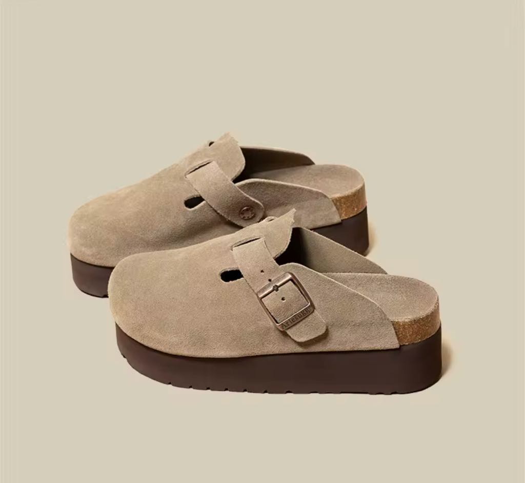 The Adaline Platform Suede Buckle Clogs *PRE-ORDER*