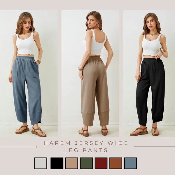 Harem Jersey Wide Leg Pants *PRE-ORDER*