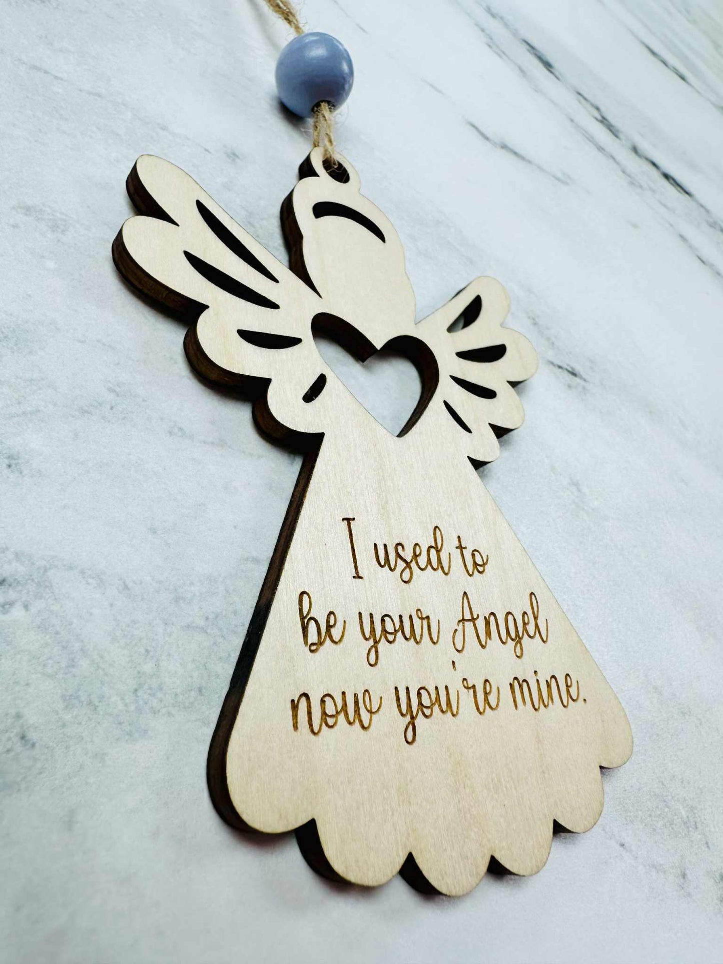 Wooden Memorial Angel Ornament