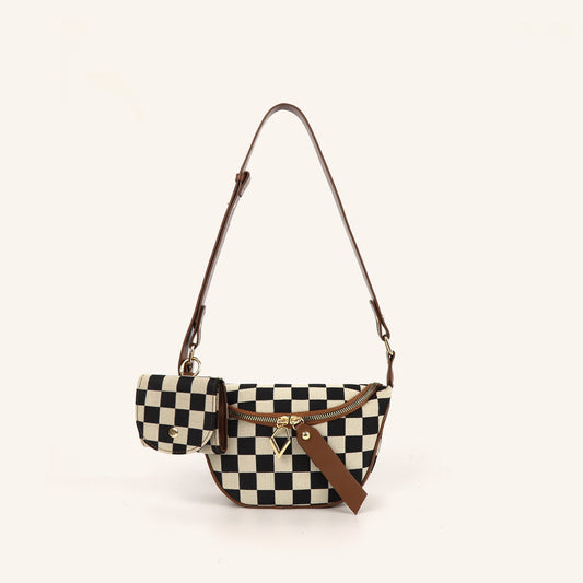 The Jackie Checker Bag with Pouch *PRE-ORDER*