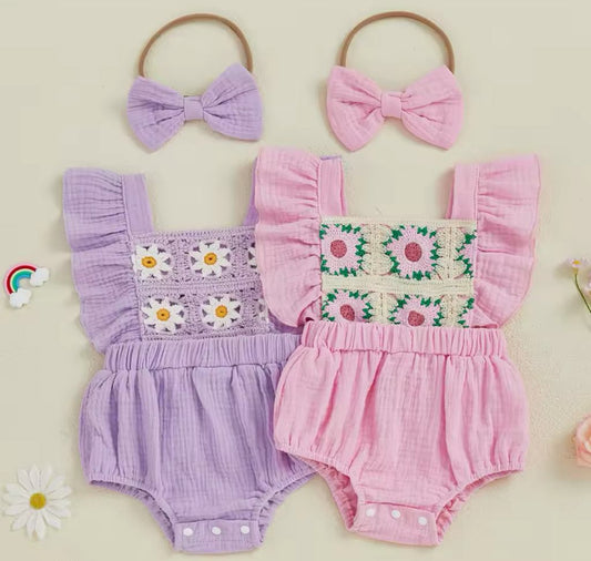 The Abigail Crochet & Ruffle Romper *PRE-ORDER*