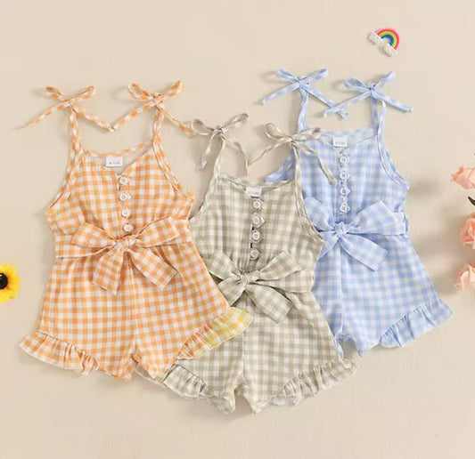 The Charlotte Checker Romper *PRE-ORDER*