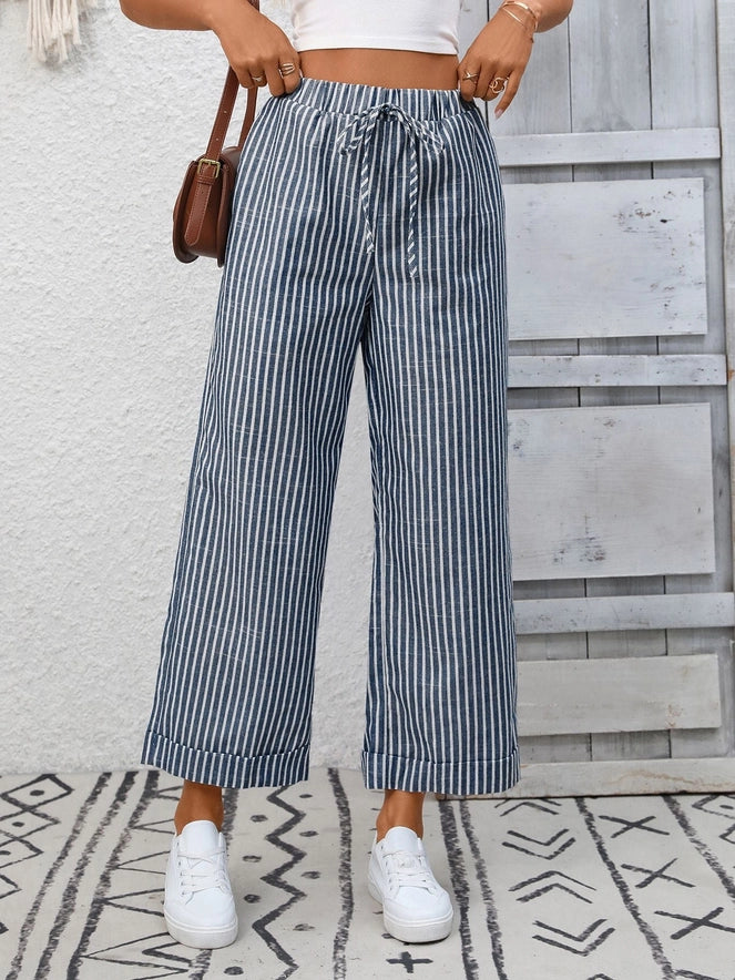 Coastal Stripe Wide Leg Pants