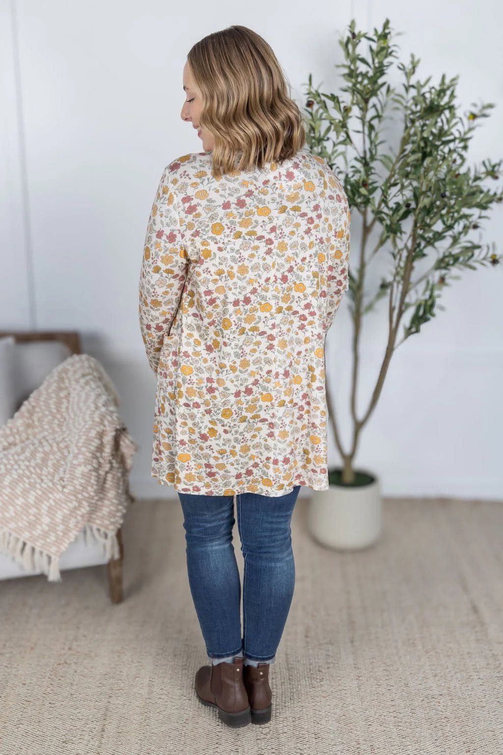 Fall Vintage Floral Cardigan