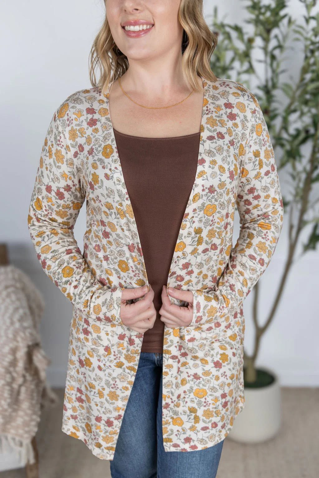 Fall Vintage Floral Cardigan