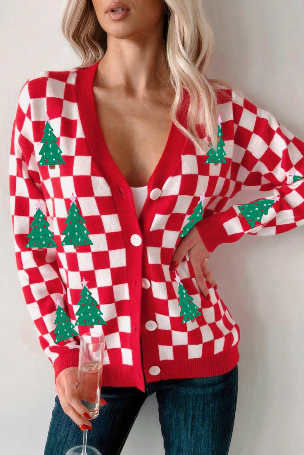 Checkered Christmas Cardigan *PRE-ORDER*