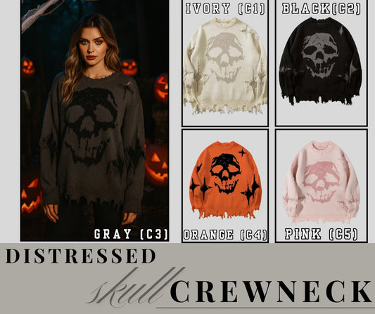 Distressed Skull Crewneck *PRE-ORDER*