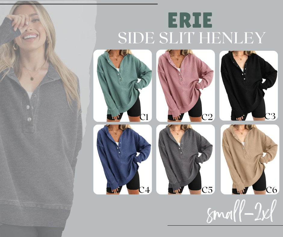 Eris side Split Henley *PRE-ORDER*