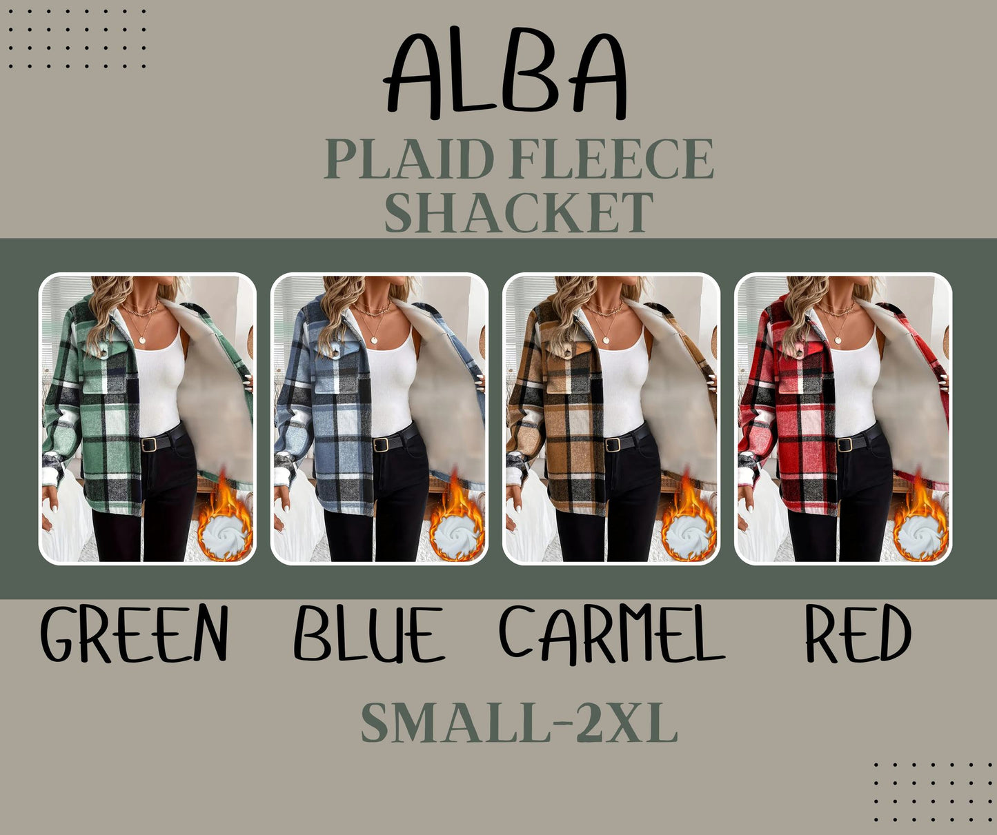 ALBA Plaid Fleece Shacket *PRE-ORDER*
