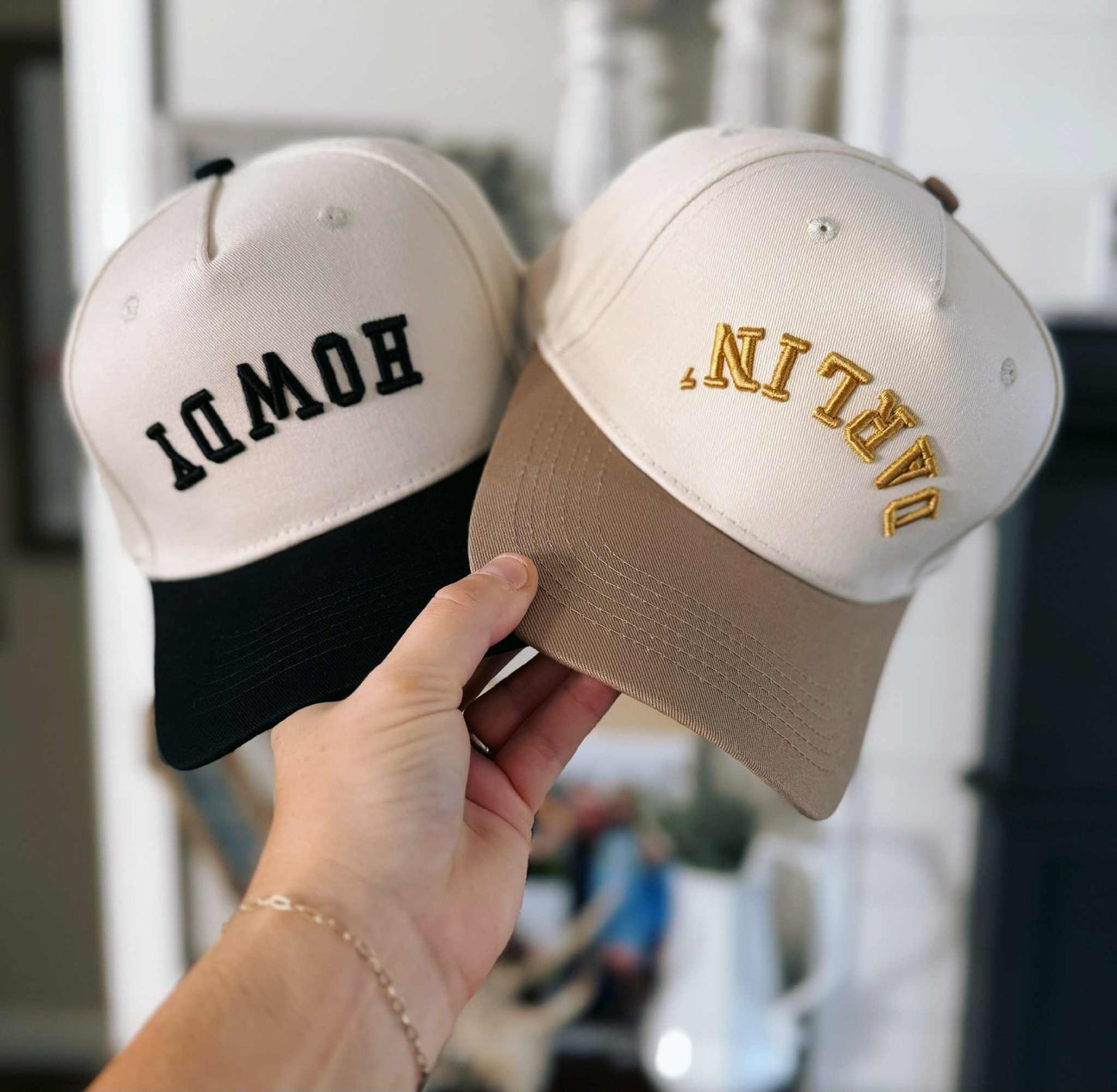 Upside down embroidered hat *PRE-ORDER*