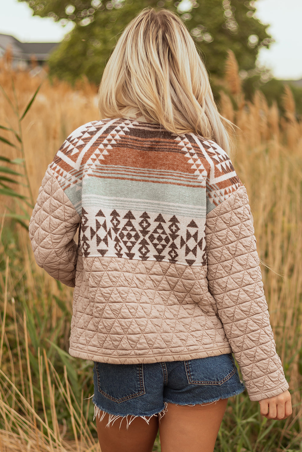 Aztec quilted design jacket *PRE-ORDER*