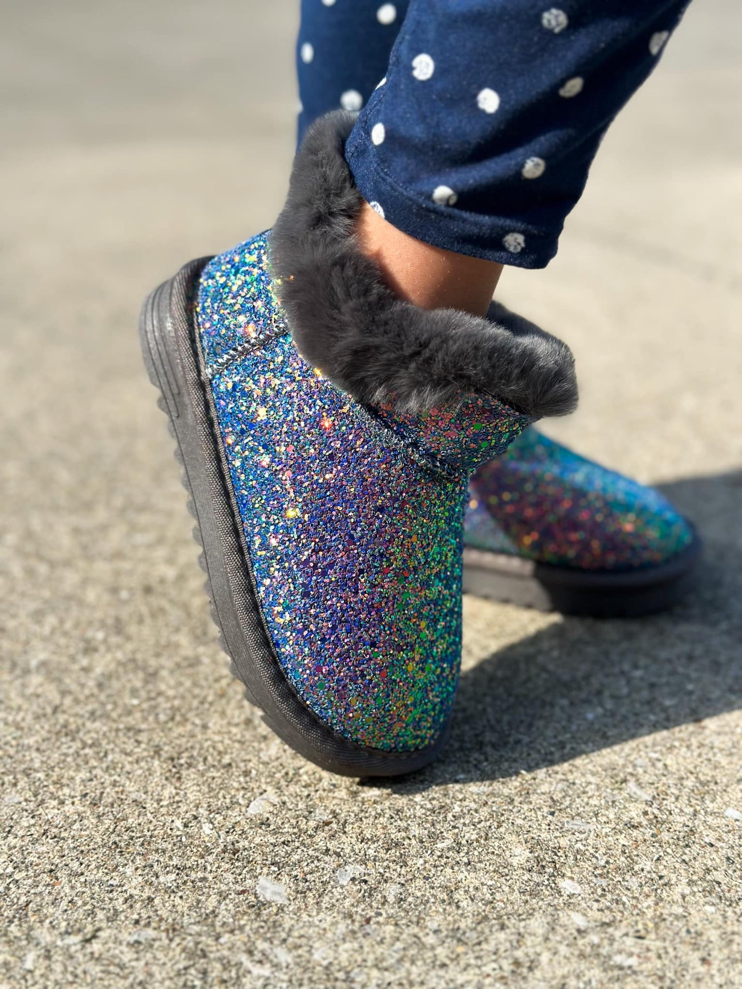 Vegan Leather Fuzzy Sparkle BOOT *PRE-ORDER*