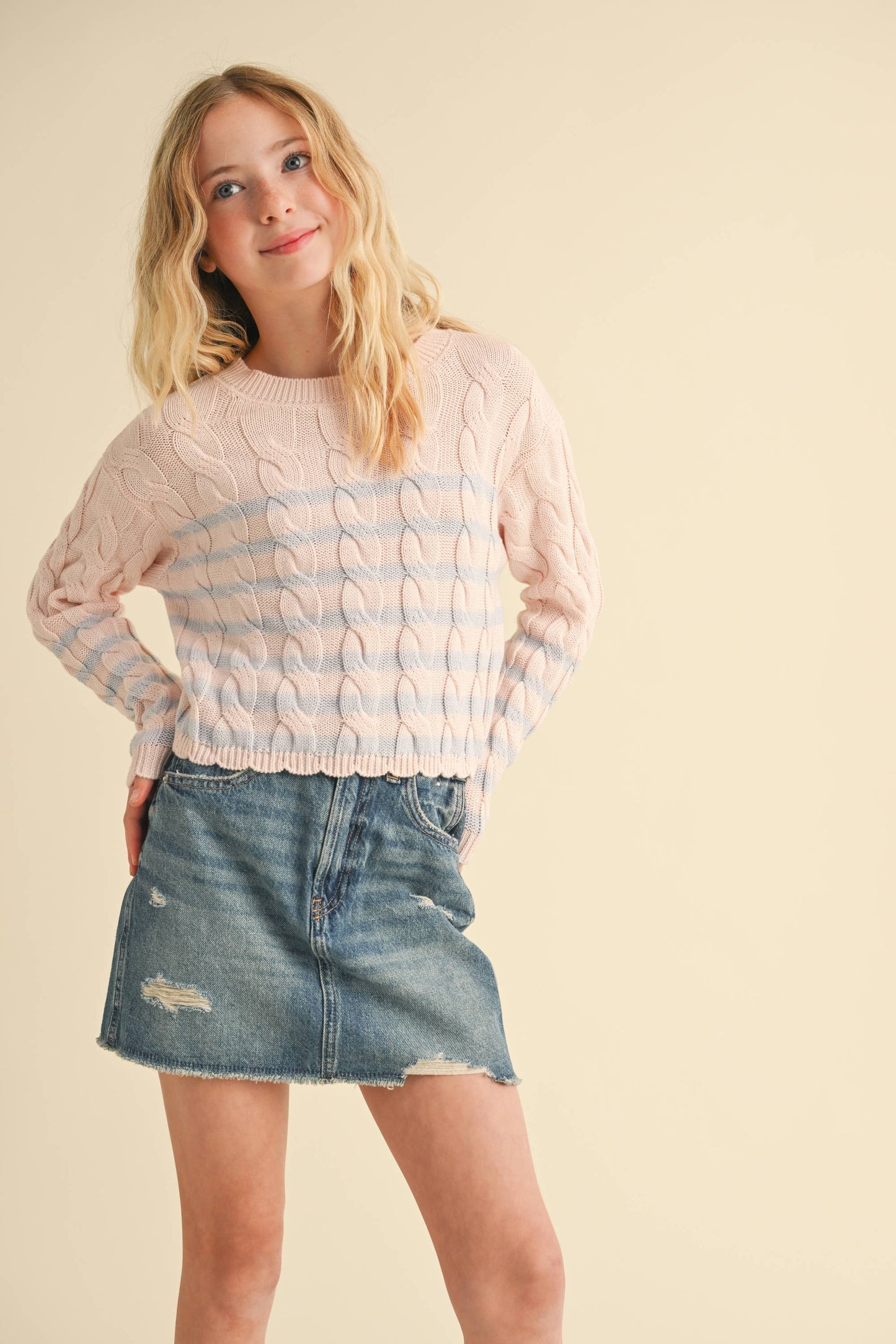 The Maren Scallop Knit Pullover