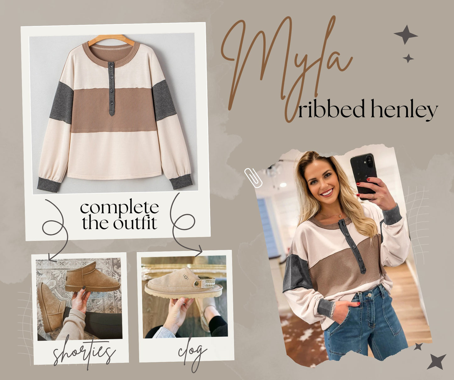 Myla Ribbed Henley *PRE-ORDER*