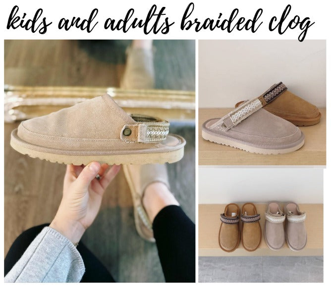 Kids and Adults braided clogs- non branded! *PRE-ORDER*