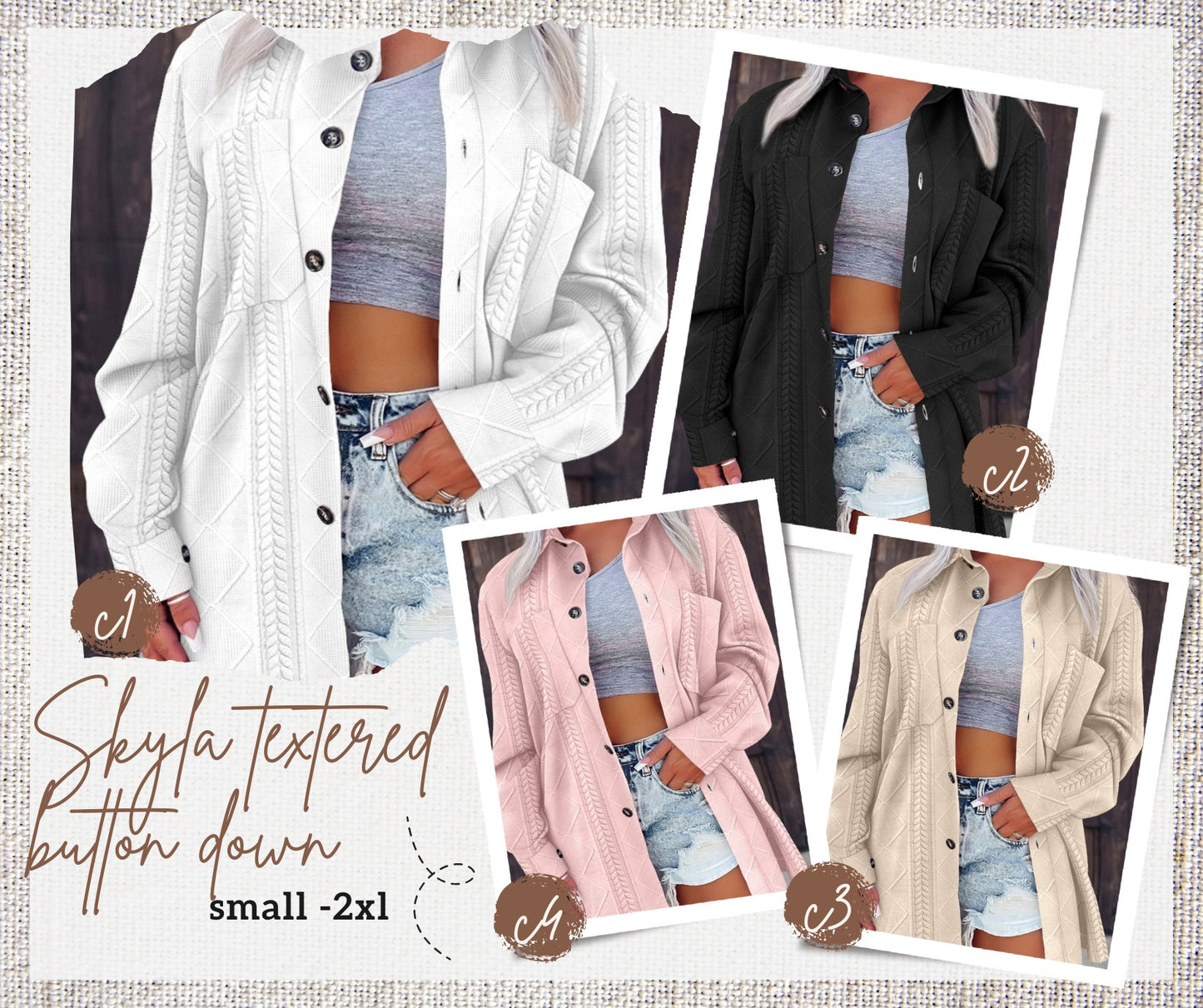 Skyla textured button down *PRE-ORDER*