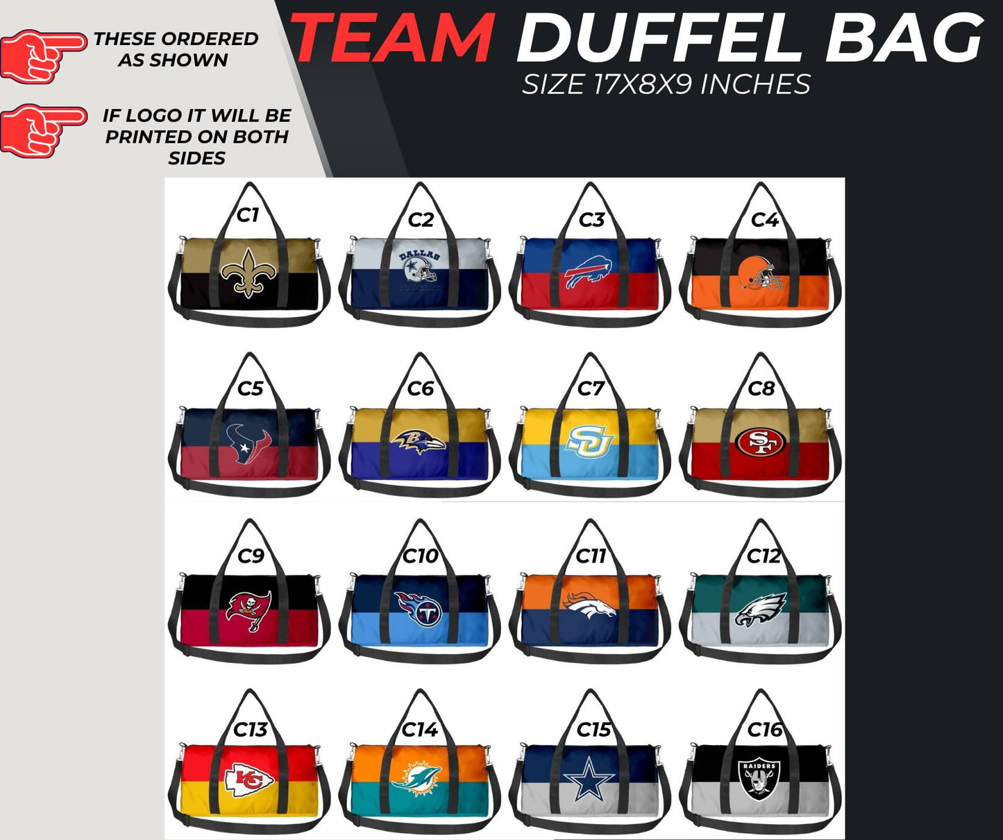CUSTOM DUFFEL BAGS *PRE-ORDER*