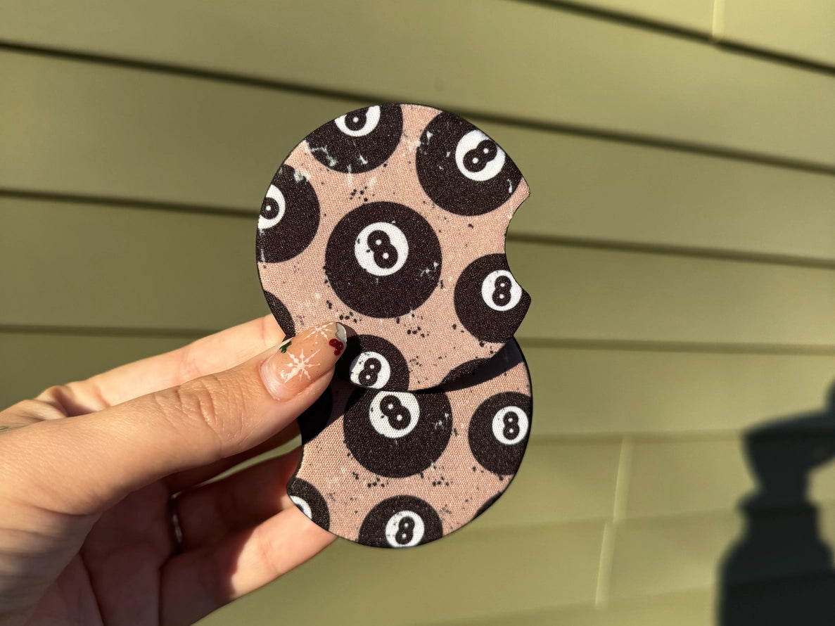 8 Ball Car Coaster Set