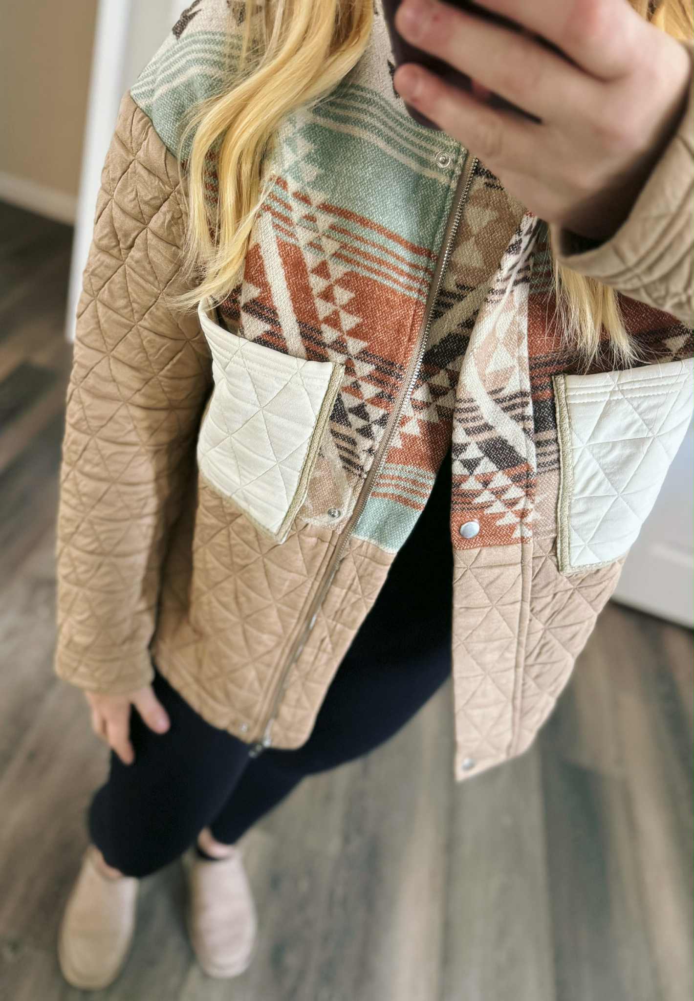 Aztec quilted design jacket *PRE-ORDER*