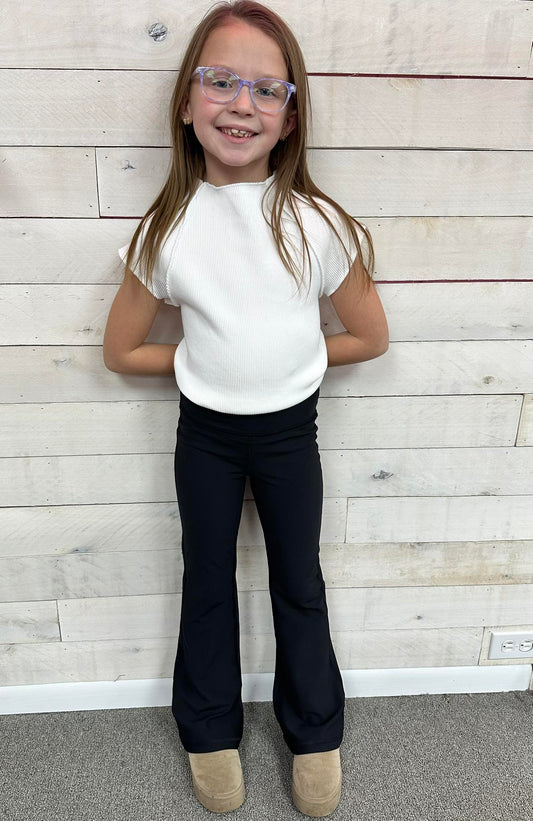 Girls Rib Everyday High Rise Flare Pants