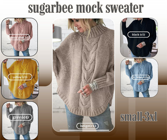 Sugarbee Mock Sweater *PRE-ORDER*