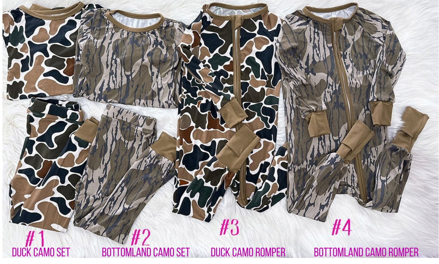 Bottomland or Duck Camo Romper or Set *PRE-ORDER*