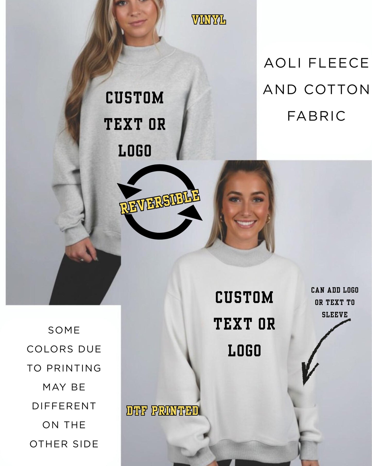 CUSTOM REVERSIBLE MOCK NECK SWEATERS *PRE-ORDER*