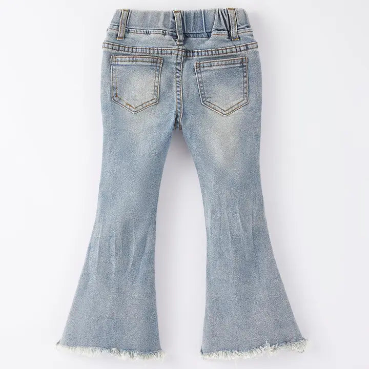 Girls Light Blue Bell Jeans