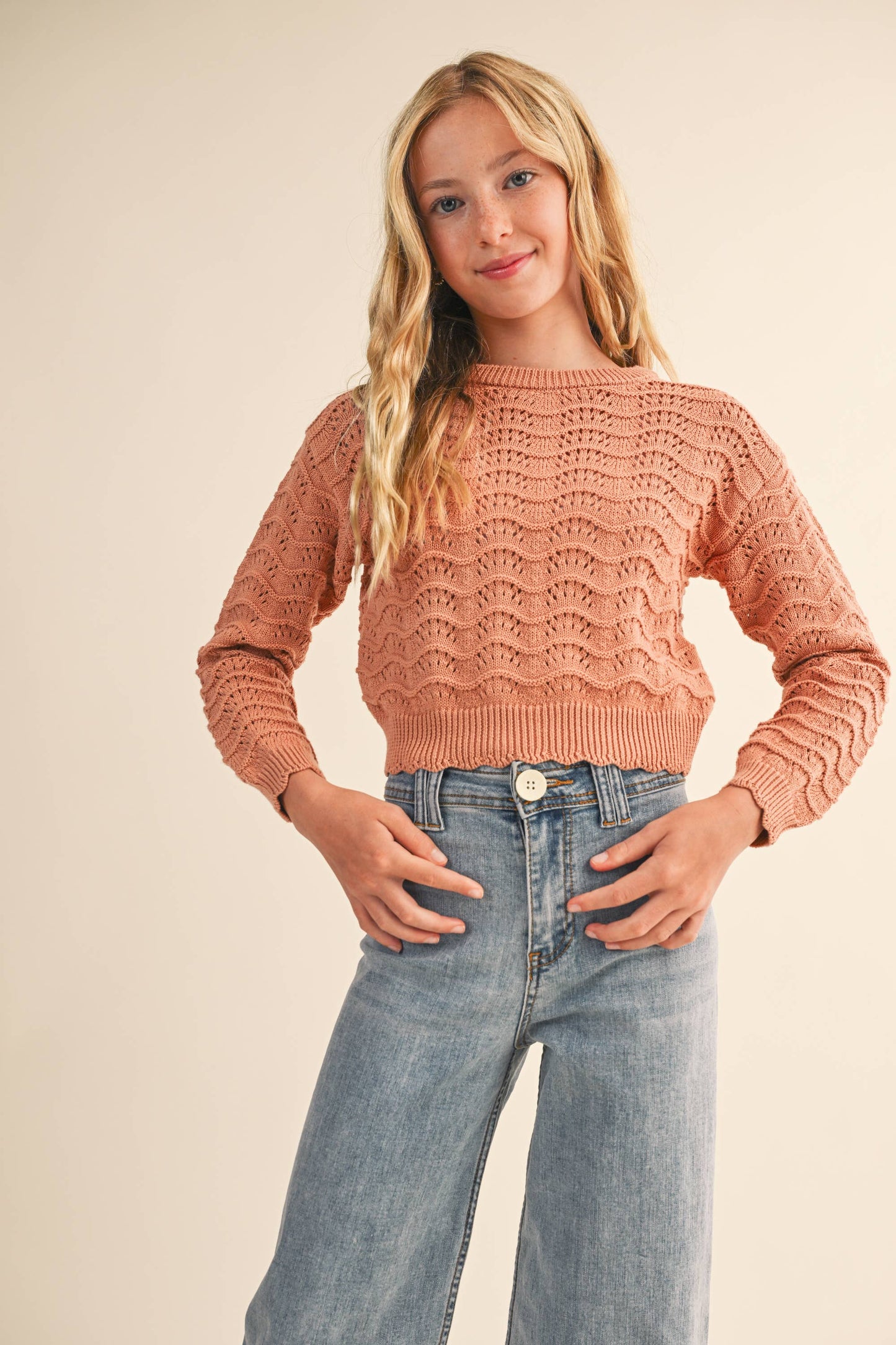 The Lena Wavy Knit Sweater