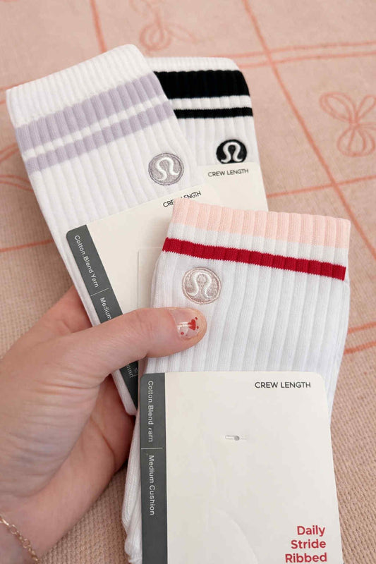 Embroidered Crew Socks