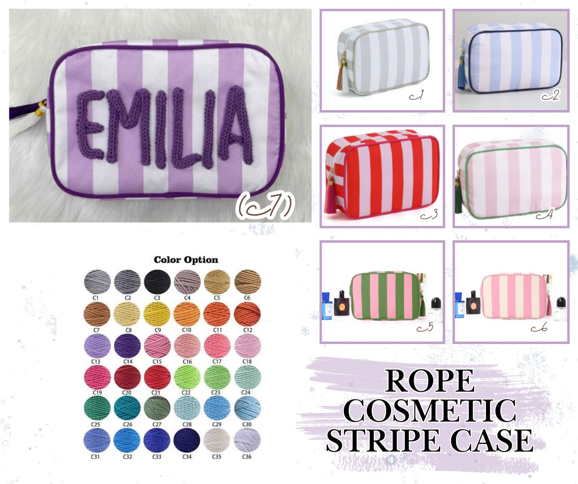 Rope Cosmetic Stripe Case *PRE-ORDER*