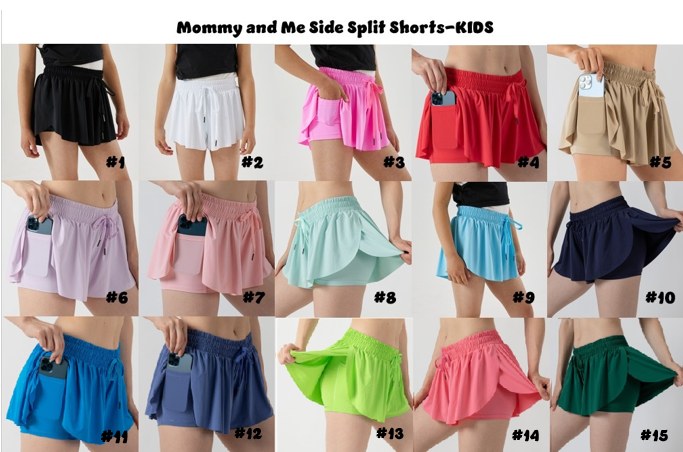 Mommy and Me Side Split Shorts- KIDS *PRE-ORDER*
