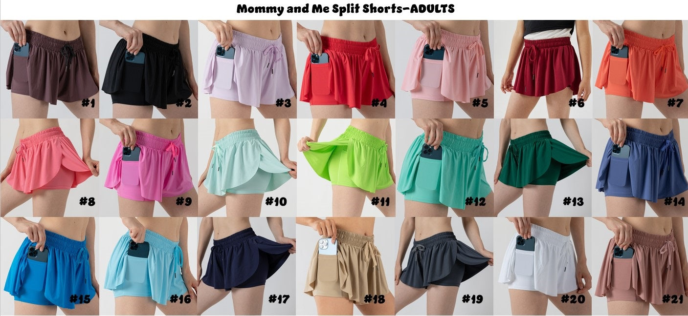Mommy and Me Side Split Shorts- ADULTS *PRE-ORDER*