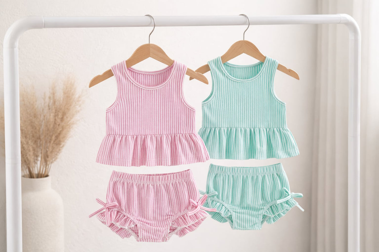 Gingham print baby doll tank & bummie set *PRE-ORDER*