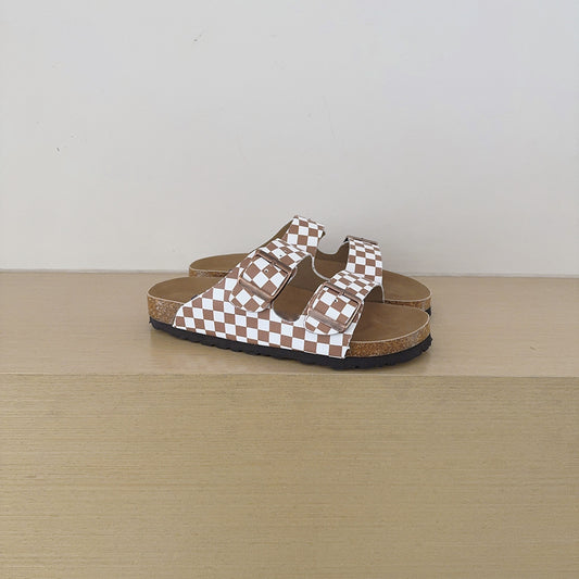 Checkered Two Strap Sandals *PRE-ORDER*