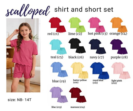 Scalloped Shirt & Short Set *PRE-ORDER*