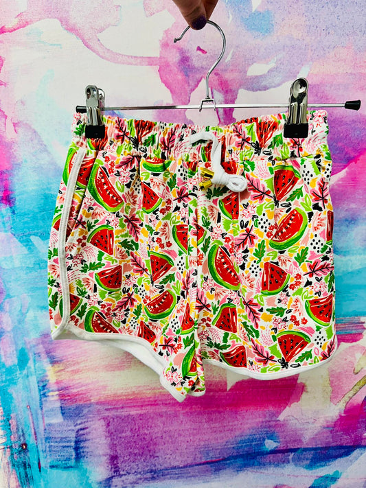 Girl's Watermelon Drawstring Shorts