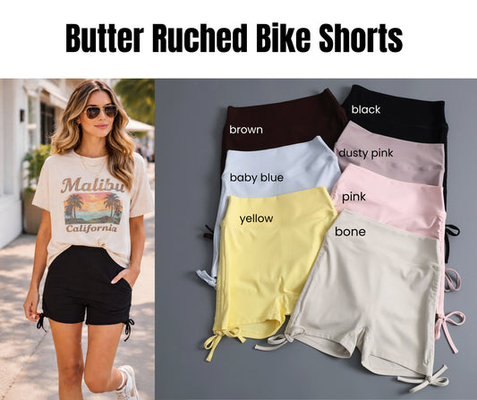 Butter Ruched Bike Shorts *PRE-ORDER*