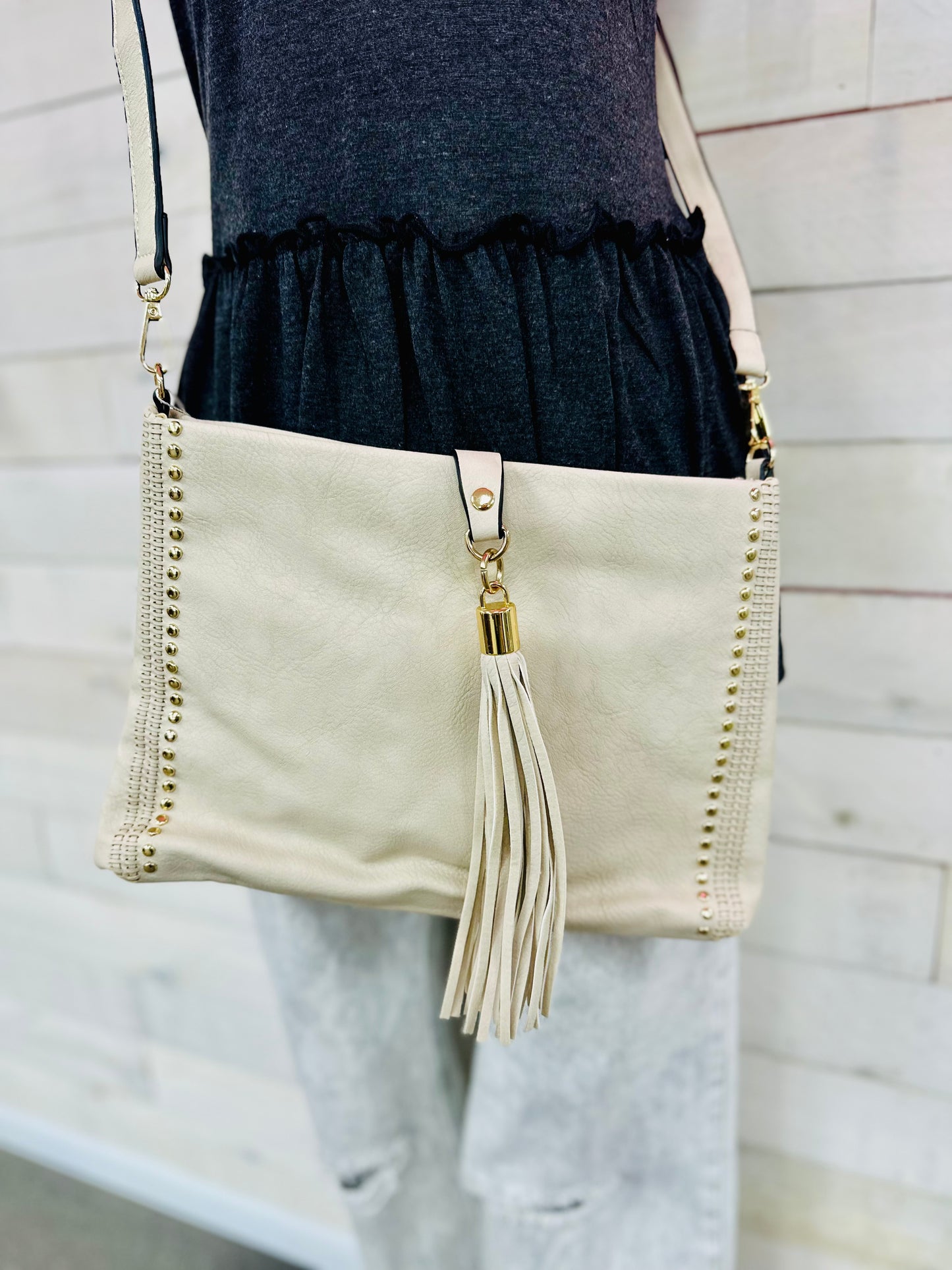 The Marie Crossbody- Light Greige