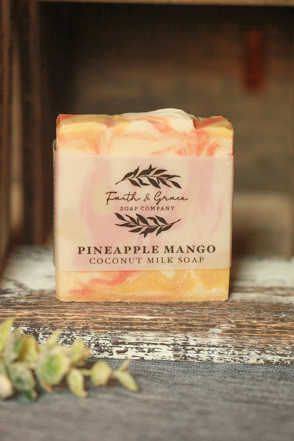 Pineapple Mango Coconut Milk Artisan Bar Soap, Shea Butter