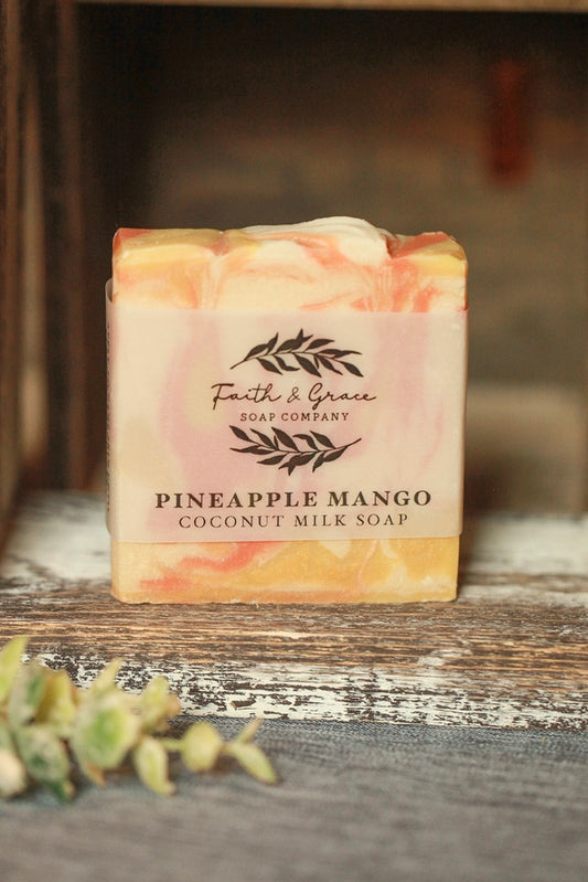 Pineapple Mango Coconut Milk Artisan Bar Soap, Shea Butter