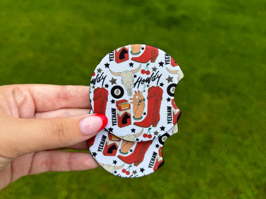 Howdy Western Car Coaster Set