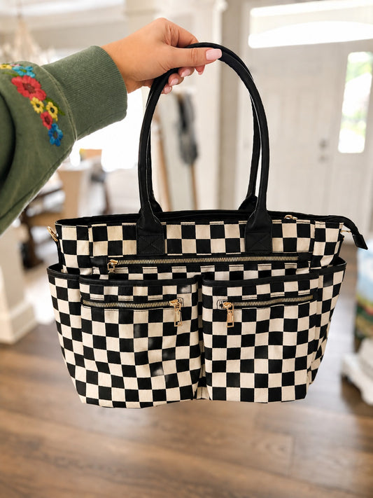 The On-The-Go Checkered Organizer Tote *PRE-ORDER*