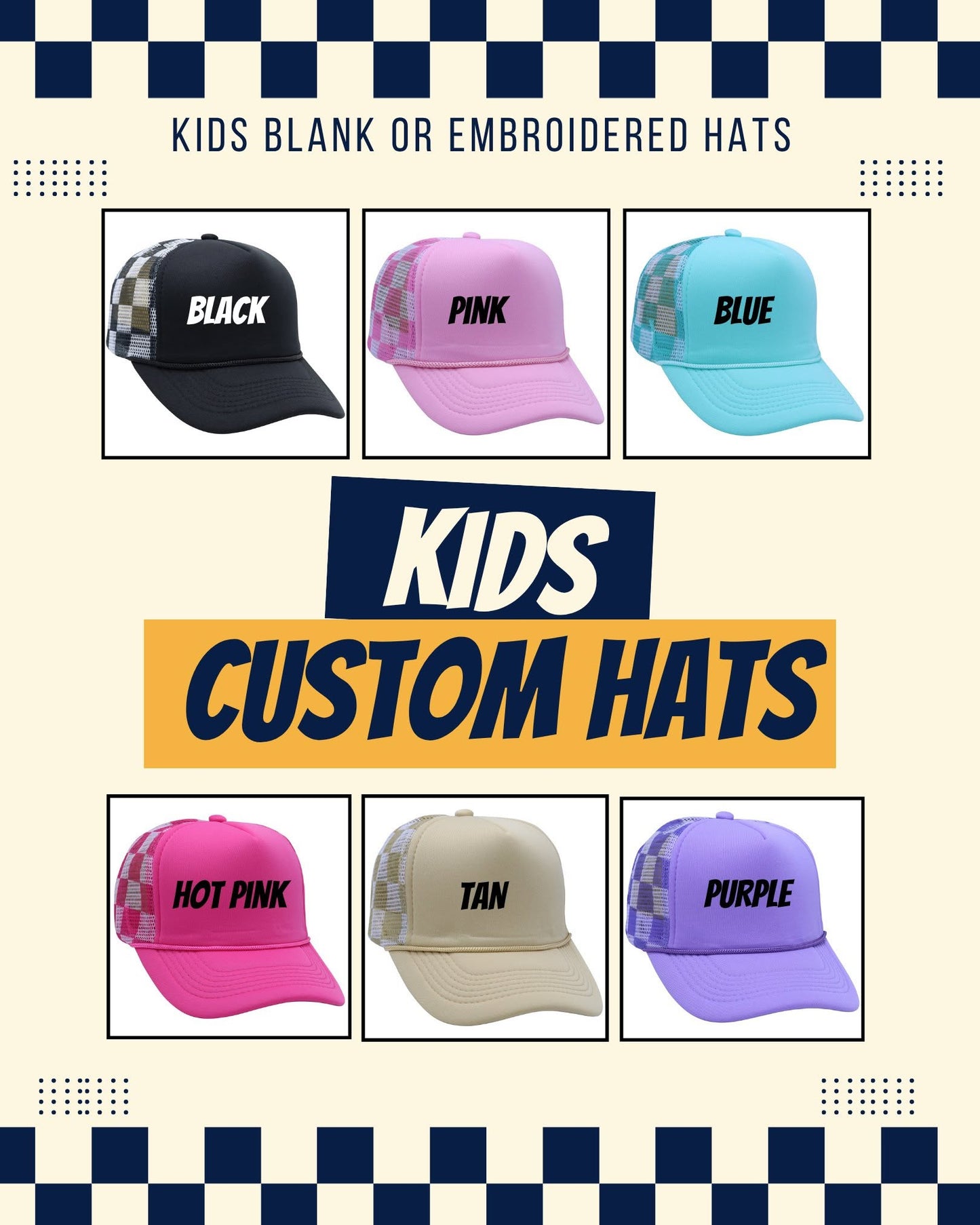 Kids Custom Hats *PRE-ORDER*