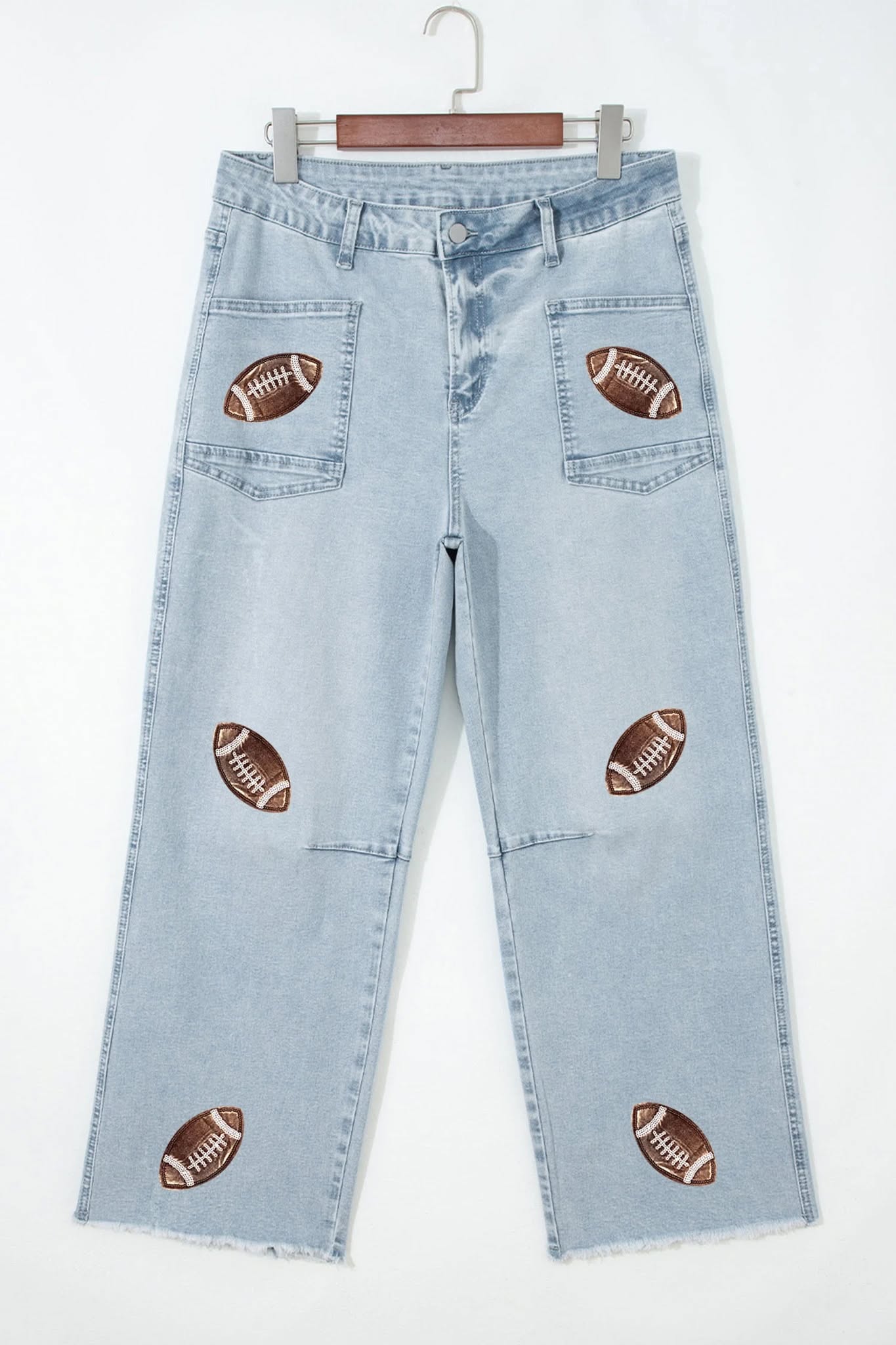 Football Sequin Patch Jeans *PRE-ORDER*