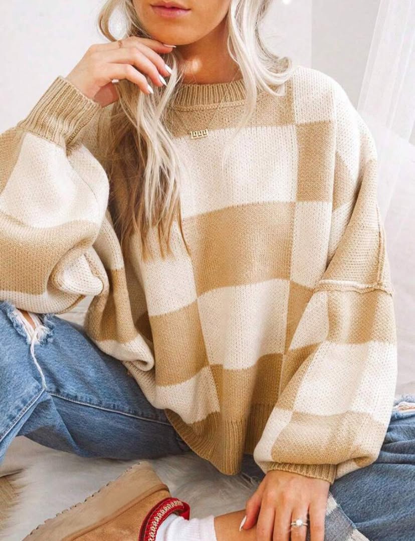 Cozy Checker Sweater *PRE-ORDER*