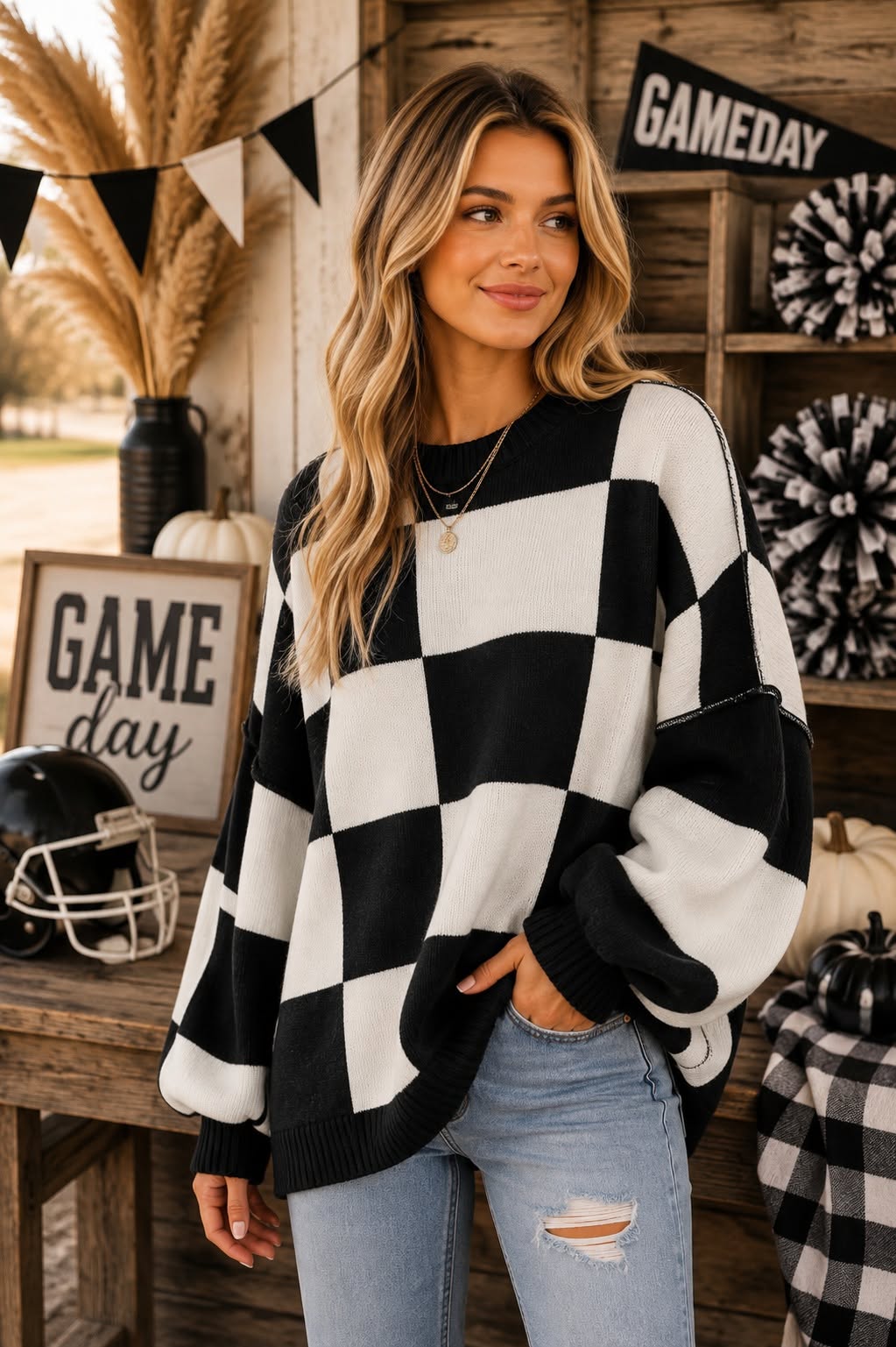 Cozy Checker Sweater *PRE-ORDER*