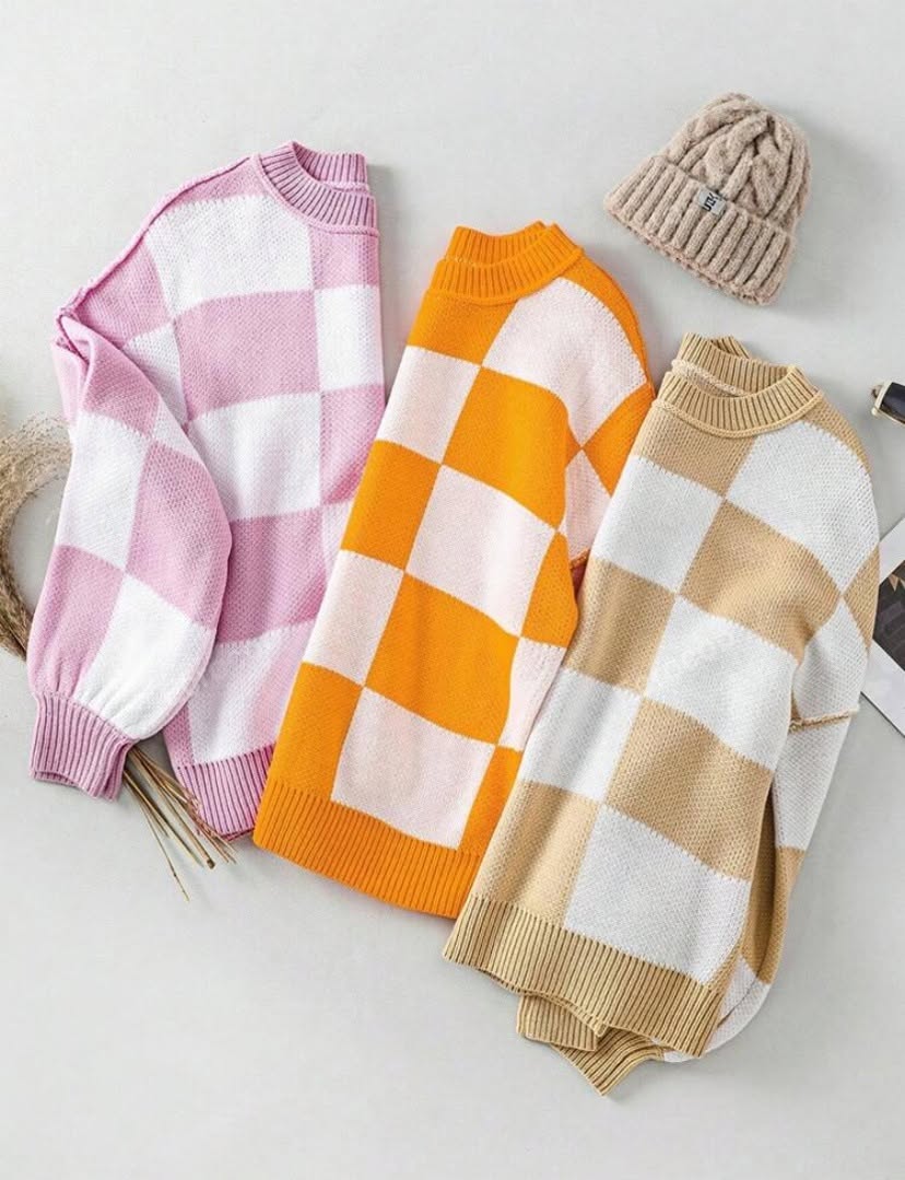 Cozy Checker Sweater *PRE-ORDER*